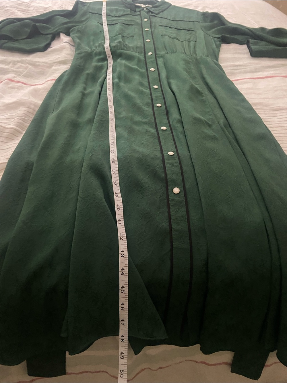 Veronica Beard Spur Western Silk Dress in Green, Size 10 - Picture 10 of 10